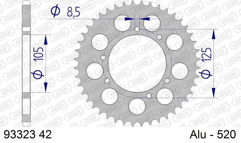 Corona trasera AFAM 520 aluminio UL HA 93323