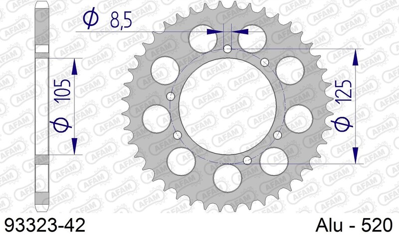 Corona trasera AFAM 520 aluminio UL HA 93323 - Imagen 2