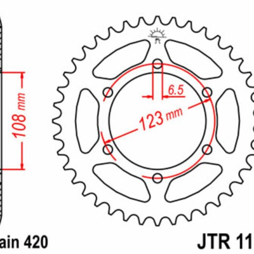 Corona trasera JT SPROCKETS 420 acero ST 1133