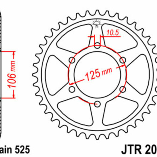 Corona trasera JT SPROCKETS 525 acero ST 2014