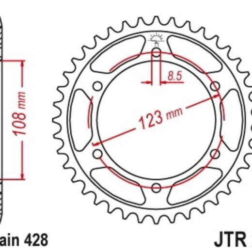 Corona trasera JT SPROCKETS 428 acero ST 25 dientes