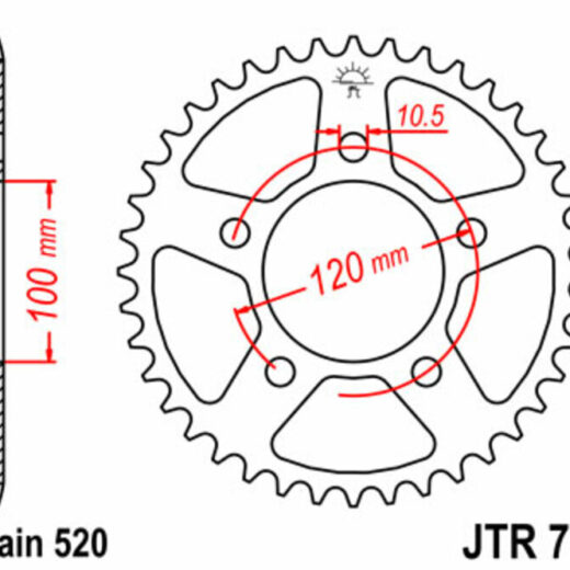 Corona trasera JT SPROCKETS 520 acero ST 703