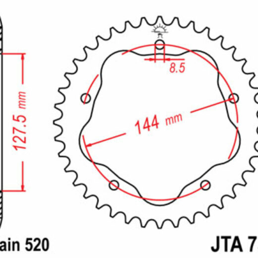 Corona trasera JT SPROCKETS 520 aluminio UL 751