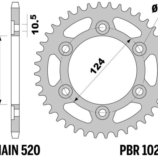 Corona PBR acero C45 estándar 1027 - 520