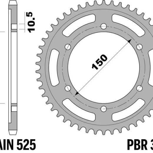 Corona PBR acero C45 estándar 300 - 525