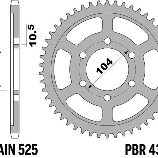 PBR RR SPROC 525 STEEL ST 4359,