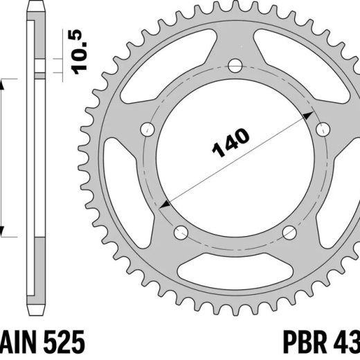 Corona PBR acero C45 estándar 4398 - 525