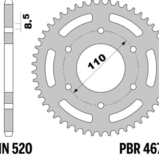 Corona PBR aluminio ultra-light anodizado 4675 - 520