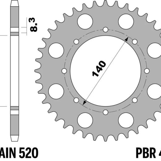 Corona PBR acero C45 estándar 491 - 520