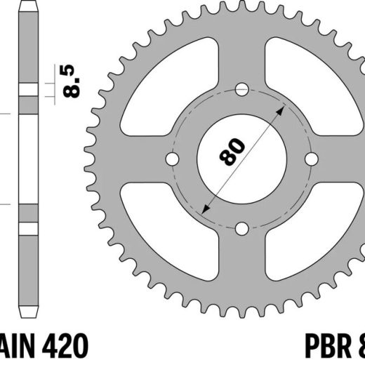 Corona PBR acero C45 estándar 834 - 420