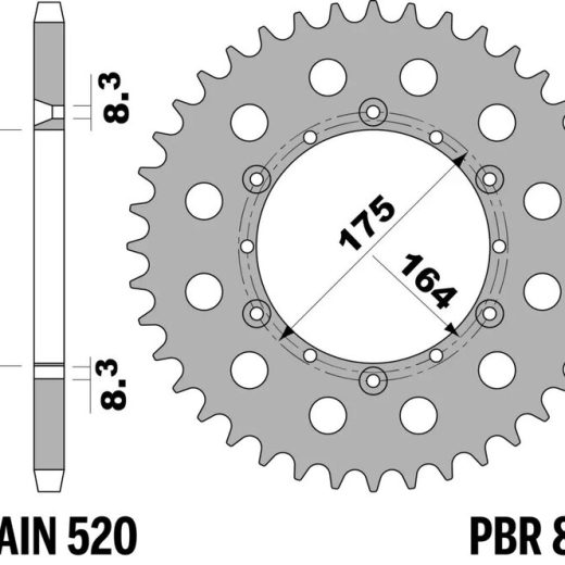 Corona PBR acero C45 estándar 856 - 520