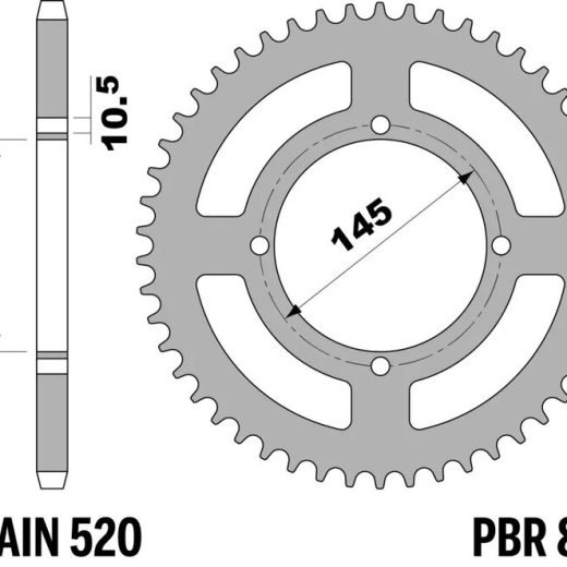 Corona PBR acero C45 estándar 857 - 520