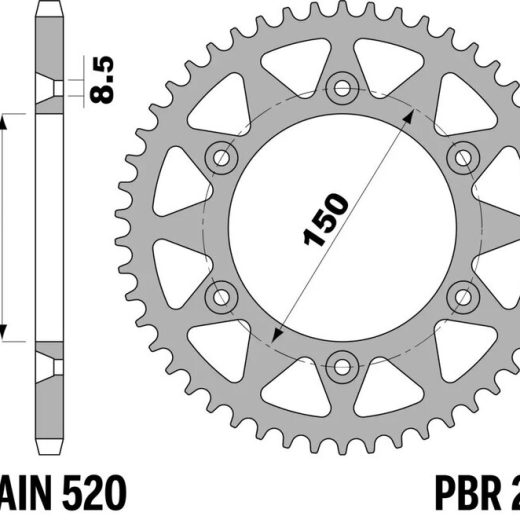 Corona PBR acero C45 estándar 270 - 520