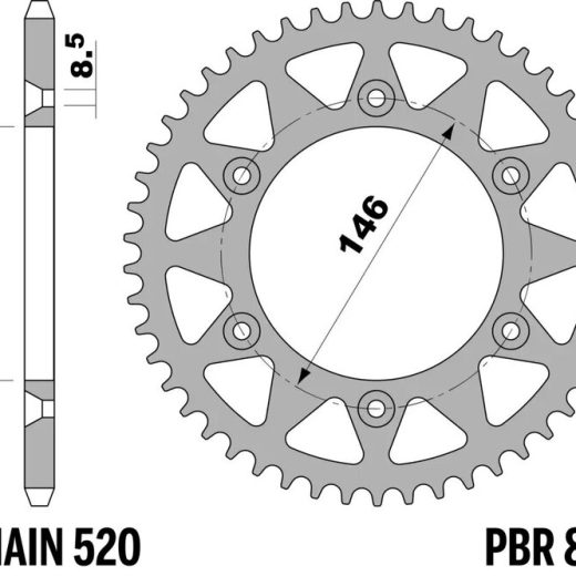 Corona PBR acero C45 estándar 808 - 520