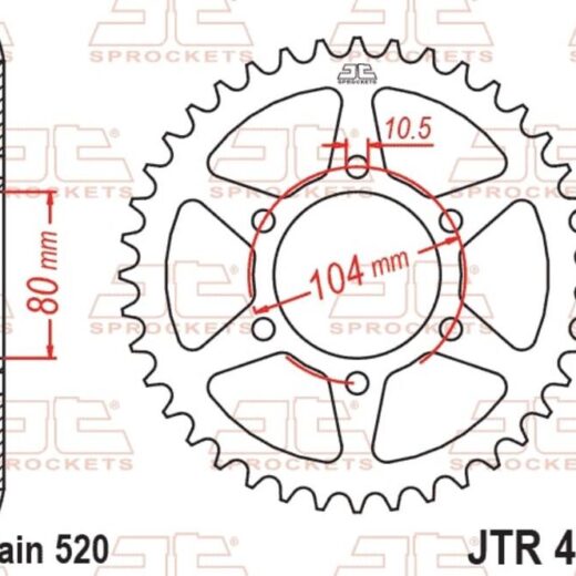 Corona trasera JT SPROCKETS 520 acero ST 478