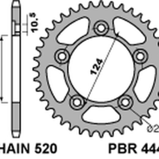 Corona trasera PBR 520 acero ST 4444
