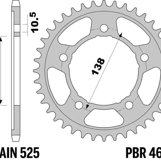 PBR RR SPROC 525 STEEL ST 4684,