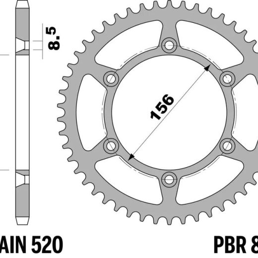 Corona PBR acero C45 estándar 820 - 520