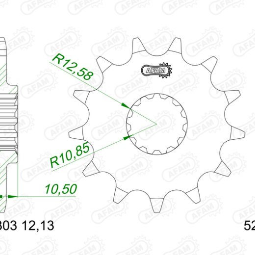 AFAM FR SPROC 520 STEEL ST 24303, 12