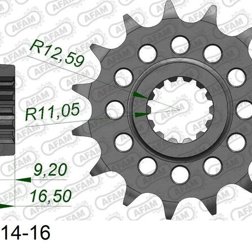 AFAM FR SPROC 520 STEEL ST 52614, 15
