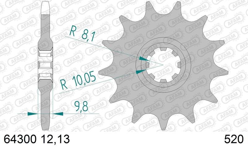 AFAM FR SPROC 520 STEEL ST 64300, 12