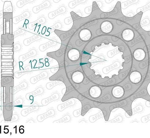 AFAM FR SPROC 525 STEEL ST 94900, 15