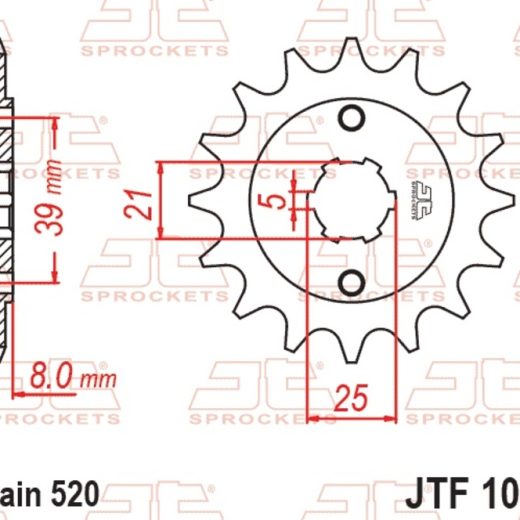Piñón JT SPROCKETS acero estándar 1041 - Paso 520