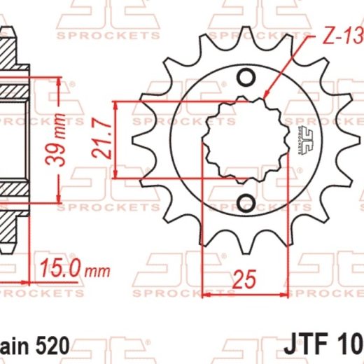 Piñón JT SPROCKETS acero estándar 1042 - Paso 520