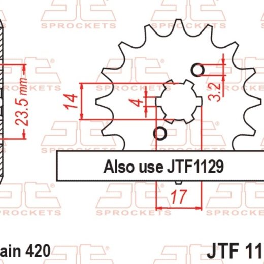 Piñón JT SPROCKETS acero estándar 1128 - Paso 420