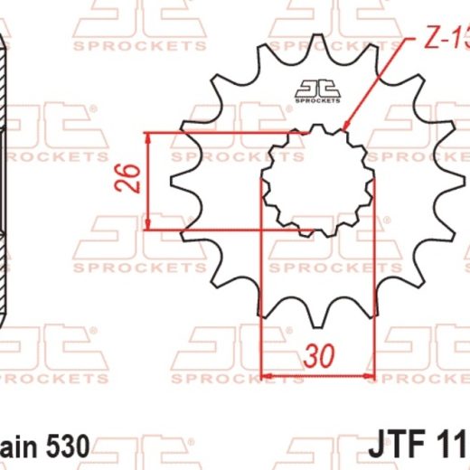 Piñón JT SPROCKETS acero estándar 1180 - Paso 530