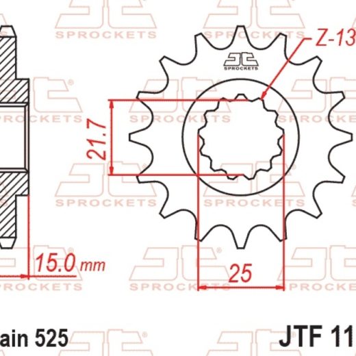 Piñón JT SPROCKETS acero estándar 1182 - Paso 525