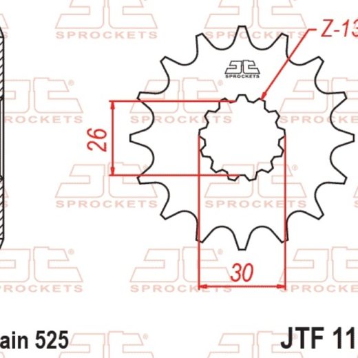 Piñón JT SPROCKETS acero estándar 1183 - Paso 525