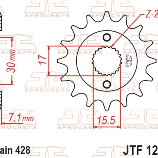 Piñón JT SPROCKETS acero estándar 1257 - Paso 428