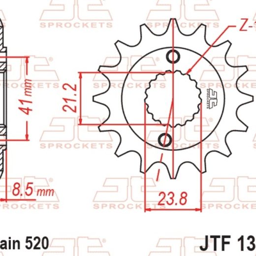 Piñón JT SPROCKETS acero estándar 1322 - Paso 520