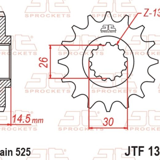 Piñón JT SPROCKETS acero estándar 1332 - Paso 525