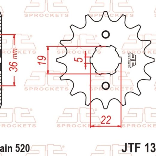 Piñón JT SPROCKETS acero estándar 1352 - Paso 520