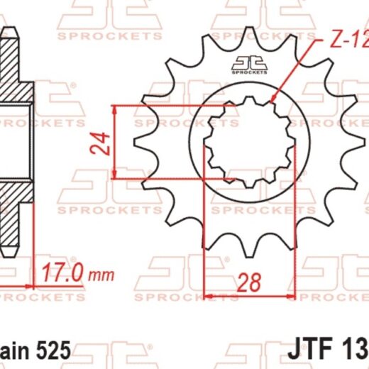 Piñon JT paso 525 acero 14 Dientes