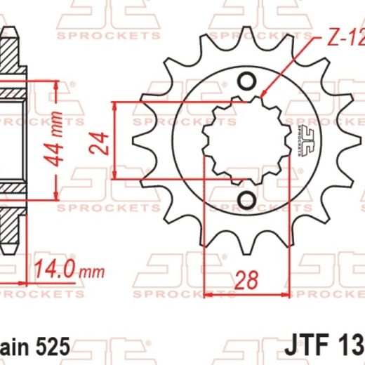Piñón JT SPROCKETS acero estándar 1372 - Paso 525