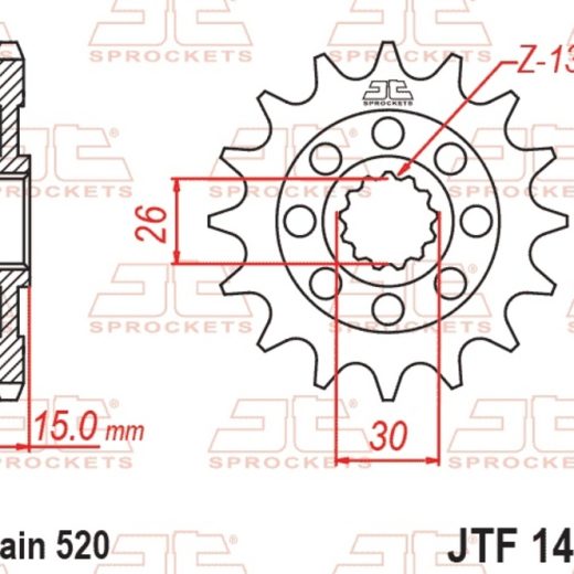 Piñón JT SPROCKETS acero estándar 1404 - Paso 520
