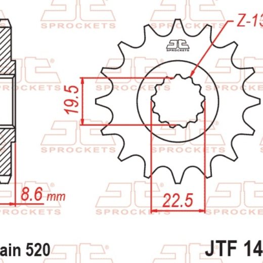 Piñón con goma anti-ruido JT SPROCKETS acero 1447 - 520