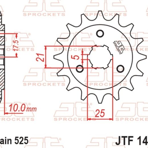 Piñón JT SPROCKETS acero estándar 1448 - Paso 525