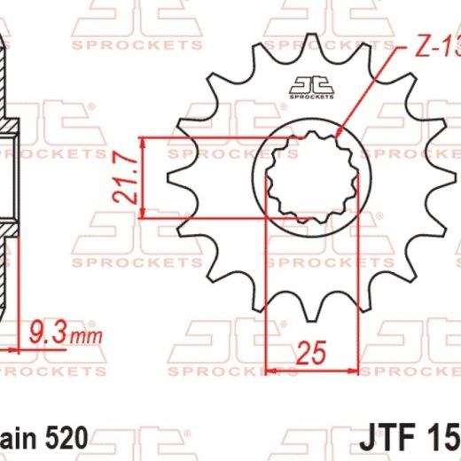Piñón JT SPROCKETS acero estándar 1539 - Paso 520