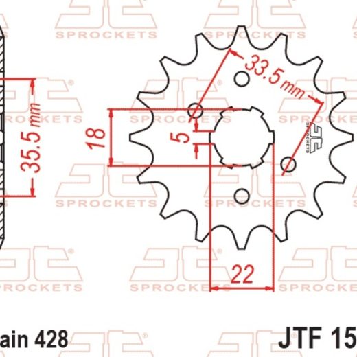 Piñón JT SPROCKETS acero estándar 1559 - Paso 428