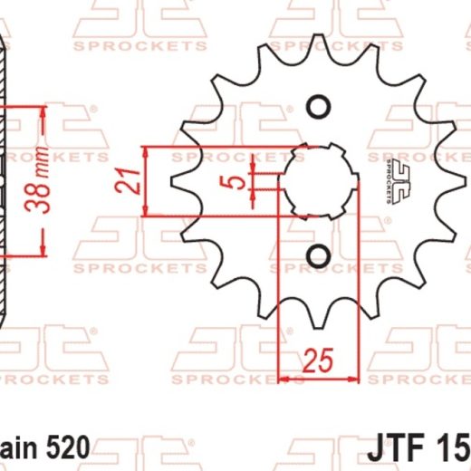Piñón JT SPROCKETS acero estándar 1573 - Paso 520