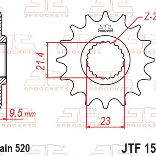 Piñón JT SPROCKETS acero estándar 1577 - Paso 520