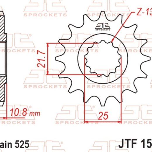 Piñón JT SPROCKETS acero estándar 1586 - Paso 525
