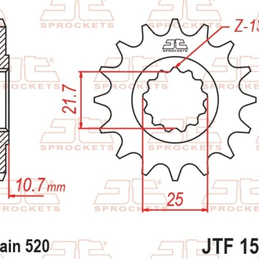 Piñón JT SPROCKETS acero estándar 1595 - Paso 520