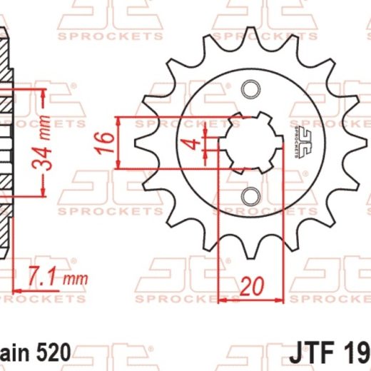 Piñón JT SPROCKETS acero estándar 1903 - Paso 520