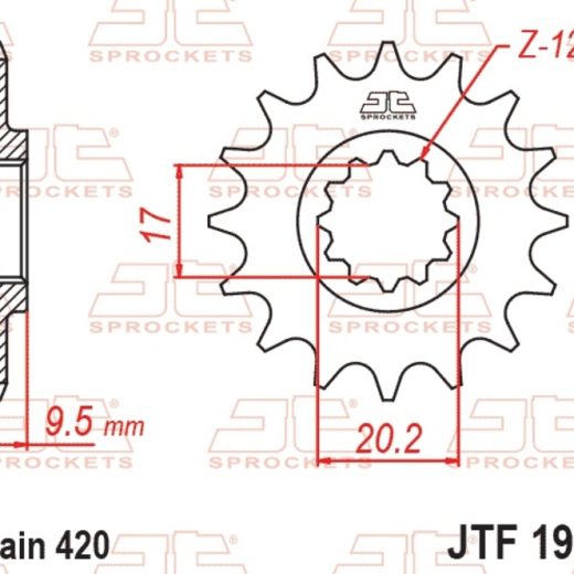Piñón JT SPROCKETS acero estándar 1906 - Paso 420