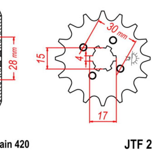 Piñón JT SPROCKETS acero estándar 253 - Paso 420